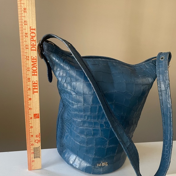 VINTAGE RARE COACH CROC EMBOSSED BUCKET LARGE BAG - Picture 11 of 12